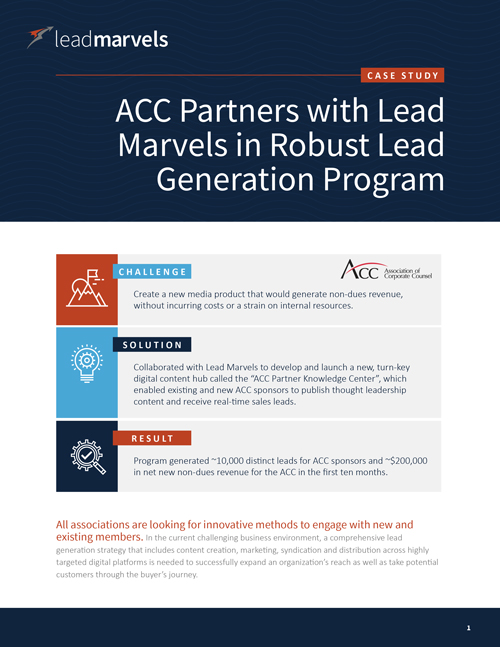 The Association of Corporate Counsel (ACC) Partners with Lead Marvels
