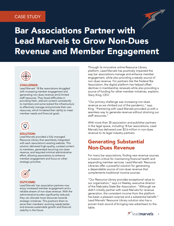 Bar Associations Partner with Lead Marvels to Grow Non-Dues Revenue and Member Engagement